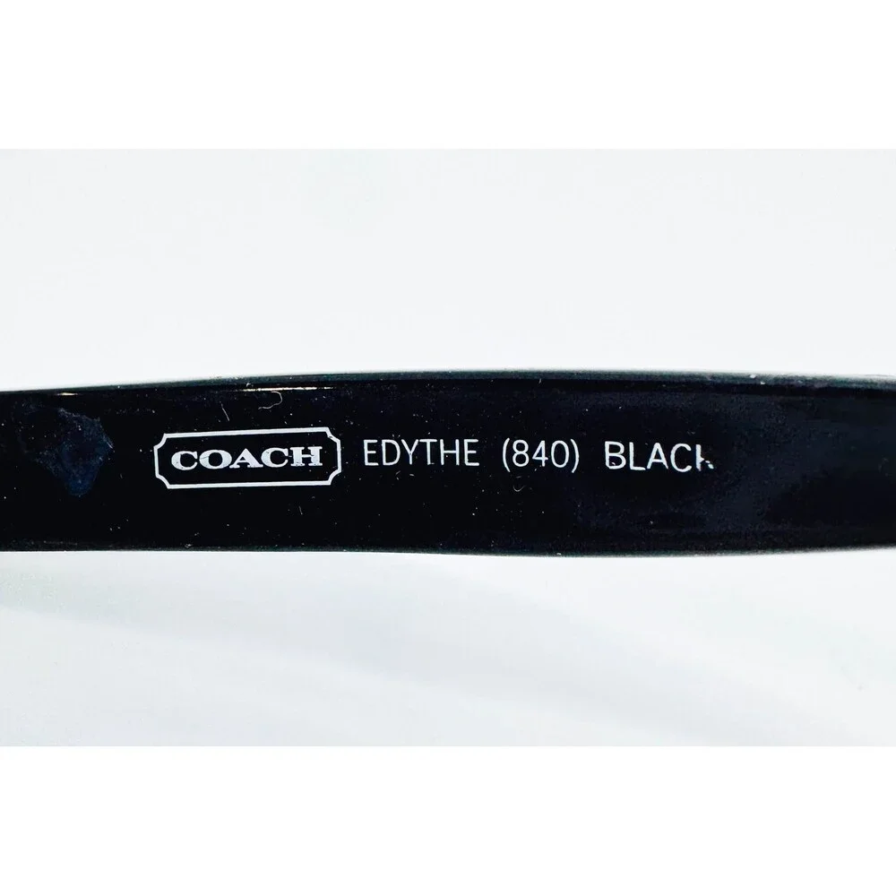 Coach Eyeglasses Women Black Edythe 840 Signature Logo Rectangle 135